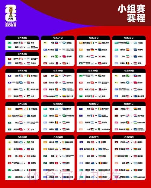 2026世界杯每日赛程哪里可以看 2026世界杯每日赛程哪里可以看